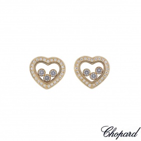 Chopard Yellow Gold Happy Curves Diamond Earrings